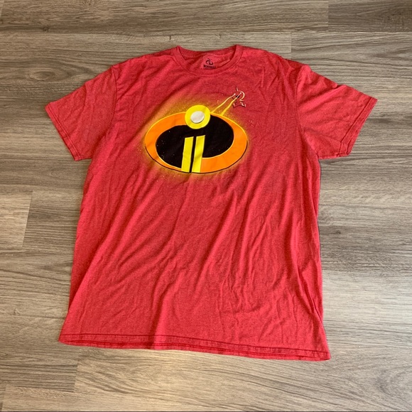 Disney Incredibles 2 Men’s T Shirt Red Logo XL - Picture 1 of 4